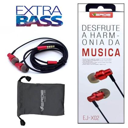Imagem de Fone de Ouvido Celular Original Com Microfone Auxilia P2 Estéreo Extra Bass Intra-auricular - EJX02