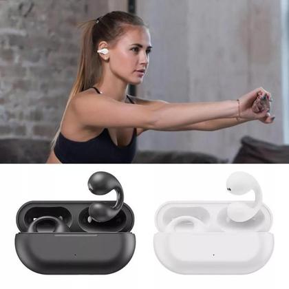 Imagem de Fone de ouvido com clipe de orelha aberta, sem fio Bluetooth 5.3, esportivo cor branco