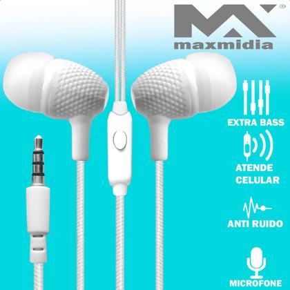 Imagem de Fone De Ouvido Com Fio Intra Auricular Tipo P3 Auxiliar Com Microfone Cabo 1 Metro