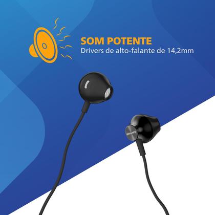 Imagem de Fone De Ouvido Com Fio Philips Taue101bk Com Microfone Preto