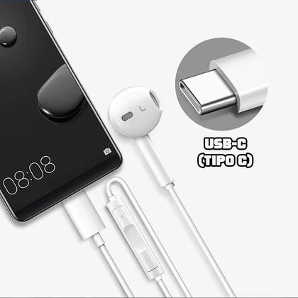 Imagem de Fone de Ouvido Com Fio Tipo C Estéreo Microfone Controle USB-C
