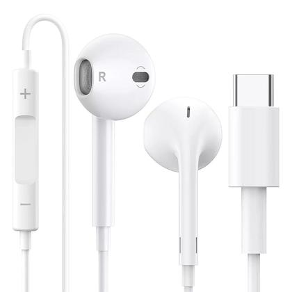 Imagem de Fone de Ouvido Com Fio Tipo C Estéreo Microfone Controle USB-C