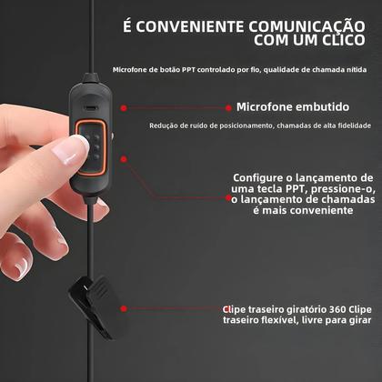 Imagem de Fone de Ouvido com Microfone Baofeng 780 para Walkie Talkies UV-5R, UV-5RH, UV-21 Pro e Quansheng UV-K6