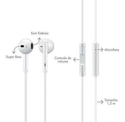 Imagem de Fone de Ouvido Com Microfone Tipo-C Kaidi KD-729 Branco