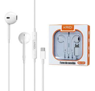 Imagem de Fone de Ouvido Com Microfone Tipo-C Kaidi KD-729 Branco