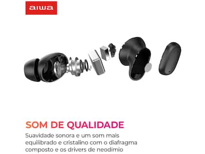Imagem de Fone de Ouvido Earbud AIWA EB-03-B Bluetooth IPX5 ANC Modo Ambiente