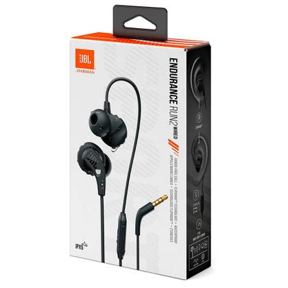 Imagem de Fone de Ouvido Esportivo JBL Endurance Run 2, com Microfone, Resistente a Água, Preto - JBLENDURRUN2BLK