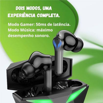 Imagem de Fone De Ouvido Gamer Bluetooth 5.3 Modo Jogo Música Sem Fio