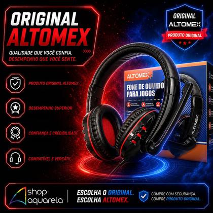Imagem de Fone de Ouvido Gamer Com Fio P2 Headset Microfone Controle de Volume Original Altomex