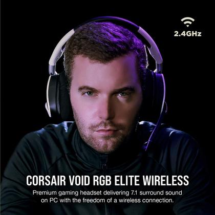 Imagem de Fone de Ouvido Gamer Corsair VOID RGB ELITE Wireless - Branco