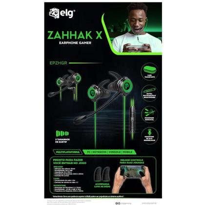 Imagem de Fone De Ouvido Gamer ELG Zahhak Com Microfone + Luvinhas de Dedo Gamer EPZHGR