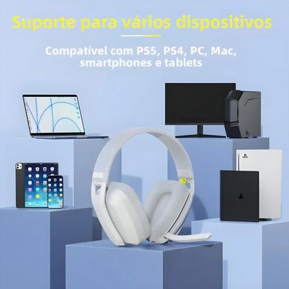 Fone De Ouvido Gamer Sem Fio Bluetooth Com Microfone Para PS5, PS4, PC ...