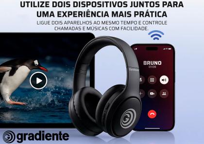 Imagem de Fone De Ouvido Headphone Bluetooth 5.3 Sem Fio Gh633bt Gradiente Dobrável Com Microfone Cor Preto