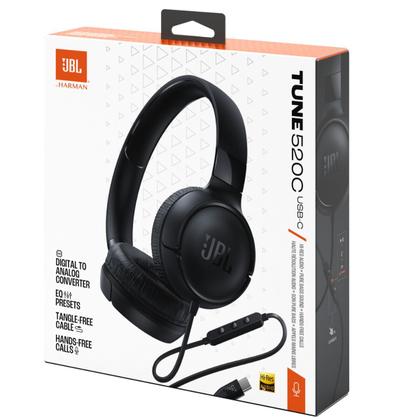Imagem de Fone de Ouvido Headphone c/Fio USB-C JBL Tune 520C Original Preto