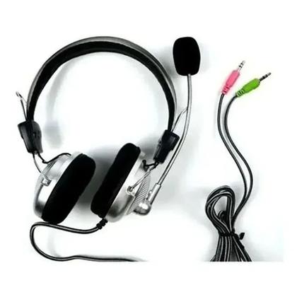Imagem de Fone De Ouvido Headphone Preto E Prata Headset Lan House