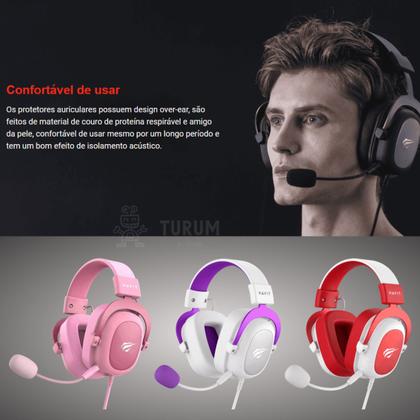 Imagem de Fone De Ouvido Headset Gamer Havit H2002d Vermelho e Branco