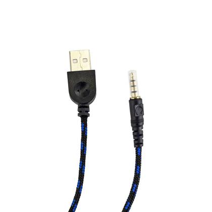 Imagem de Fone de Ouvido Headset Gamer Sate Preto/Azul com Luz AE-327B