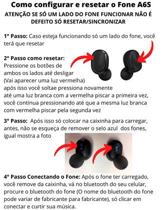 Imagem de Fone De Ouvido In-ear Sem Fio Es6 Preto Bluetooth Lacrado