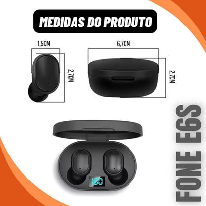 Imagem de Fone De Ouvido In-ear Sem Fio Es6 Preto Bluetooth Lacrado
