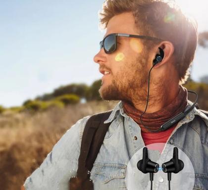 Imagem de Fone de Ouvido Intra auricular sem fio Bluetooth com entrada de cartão de memória sd Esportivo corridas e academia