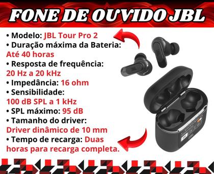 Fone De Ouvido JBL Tour Pro 2 Cancelamento de Rúido Adaptativo