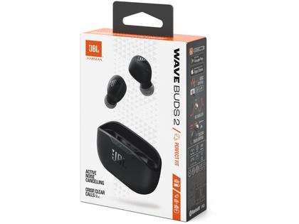 Imagem de Fone de Ouvido JBL Wave Buds 2 Bluetooth 5.3 Cancelamento de Ruído Bateria Até 40 Horas  Preto