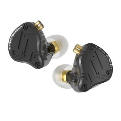 Fone de Ouvido KZ ZS10 PRO X HiFi 10 Drivers Sem Microfone Preto +