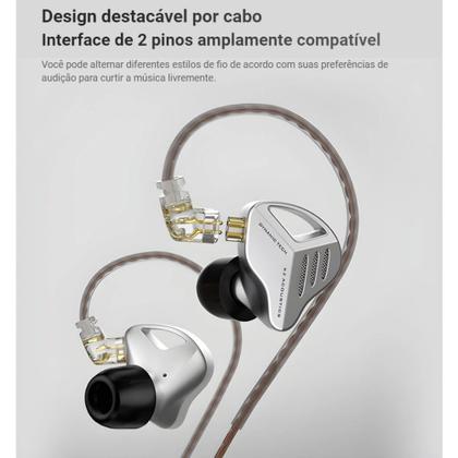 Fone de Ouvido KZ ZVX Hi-Fi Sem Microfone + Case - Fone de Ouvido