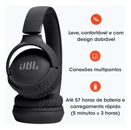 Imagem de Fone de Ouvido on-ear Tune 520BT Pure Bass APP Comando de Voz Bluetooth - Preto