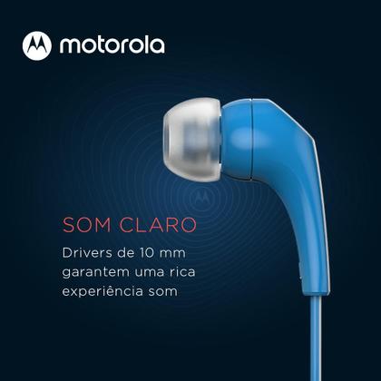 Imagem de Fone De Ouvido Original Motorola Earbuds 2-S com Microfone Conexão P2 - Azul
