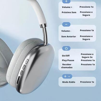 Imagem de Fone de ouvido over-ear gamer sem fio Bluetooth P9 Preto