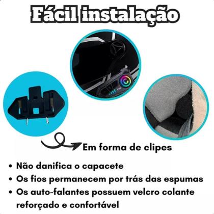 Imagem de Fone De Ouvido Para Capacete Bluetooth Headset Comunicador Bluetooth