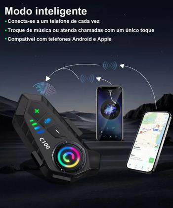 Imagem de Fone De Ouvido Para Capacete Bluetooth Headset Comunicador Bluetooth