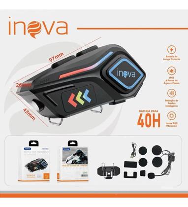Imagem de Fone De Ouvido Para Capacete Bluetooth Headset Rgb Sem Fio