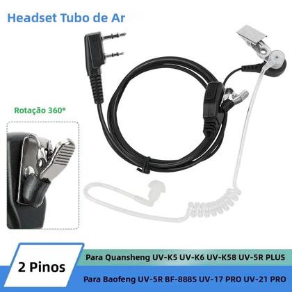 Imagem de Fone De Ouvido PTT De 2 Pinos Para Baofeng UV-5R BF-888S UV-21 pro Quansheng UV-K5 UV-K6 Walkie