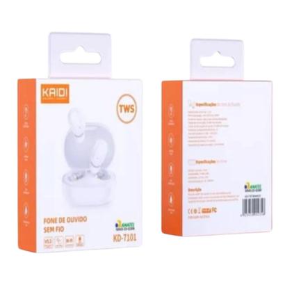 Imagem de Fone de Ouvido s/Fio Bluetooth Kaidi KD-7101 Branco