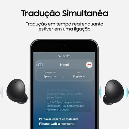 Fone de Ouvido Samsung Galaxy Buds 2, Cancelamento de Ruído, Preto