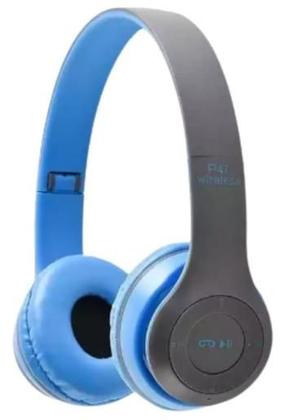 Imagem de Fone de ouvido sem fio blueth dobravel azul