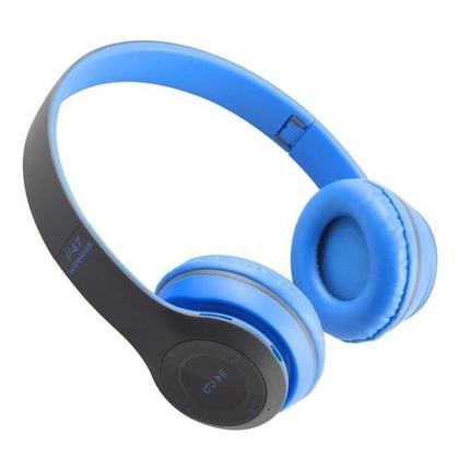 Imagem de Fone de ouvido sem fio blueth dobravel azul