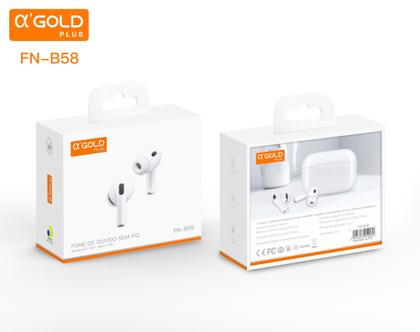 Imagem de Fone de Ouvido Sem Fio Bluetooth 6.0 A'Gold FN-B58  Som Hi-Fi e Estojo de Carregamento 500mAh