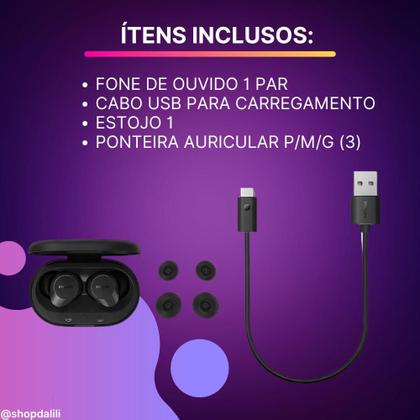 Imagem de Fone de Ouvido sem Fio Bluetooth Caminhada Academia Bateria 18hs Preto Philips TAT1209 Original