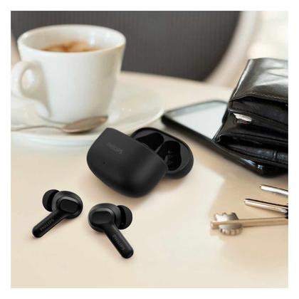 Imagem de Fone de Ouvido Sem Fio Bluetooth Philips TWS Intra-auricular Preto com Microfone, IPX4