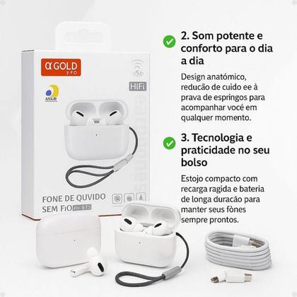 Imagem de Fone De Ouvido Sem Fio Bluetooth Tws Inear Agold Tecnologia Bluetooth 5.4 para conexão rápida e estável com estojo de carregamento