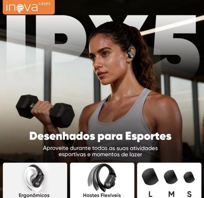 Imagem de Fone De Ouvido Sem Fio Bluetooth Wireless Hanging Headphone Long lasting Battery