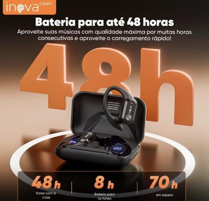 Imagem de Fone De Ouvido Sem Fio Bluetooth Wireless Hanging Headphone Long lasting Battery