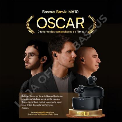 Imagem de Fone de Ouvido Sem Fio com cancelamento de ruído Baseus Bowie MA10  ANC Híbrido  140h de Bateria Bluetooth