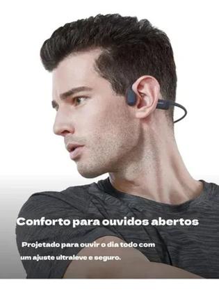 Imagem de Fone de ouvido sem fio condução óssea Bluetooth esportivos expansíveis