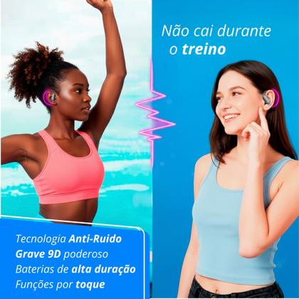 Imagem de Fone de Ouvido Sem Fio Esportivo Bluetooth Compatível em xt80 Android iOS Windows