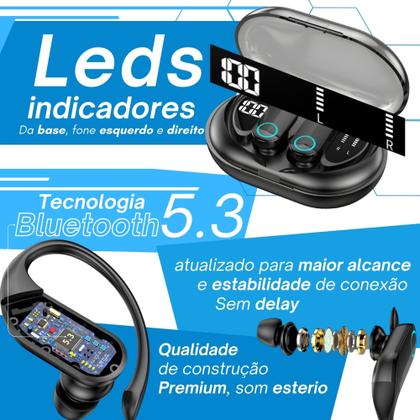 Imagem de Fone de Ouvido Sem Fio Esportivo Bluetooth Compatível em xt80 Android iOS Windows