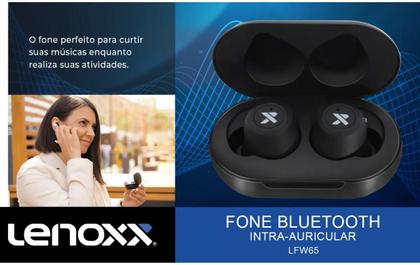 Imagem de Fone De Ouvido Sem Fio Lenoxx Bluetooth Lfw65bt - Preto